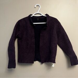 Allbirds merino wool purple open cardigan sweater